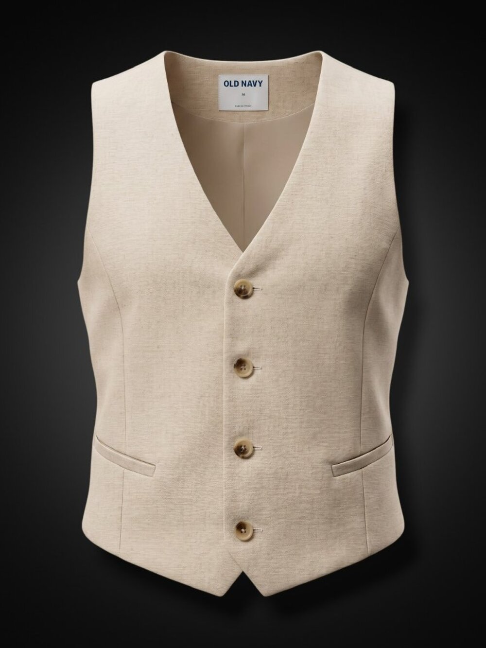 Old Navy Relaxed Tailored Linen Blend Button Front Vest Medium A Stones Throw